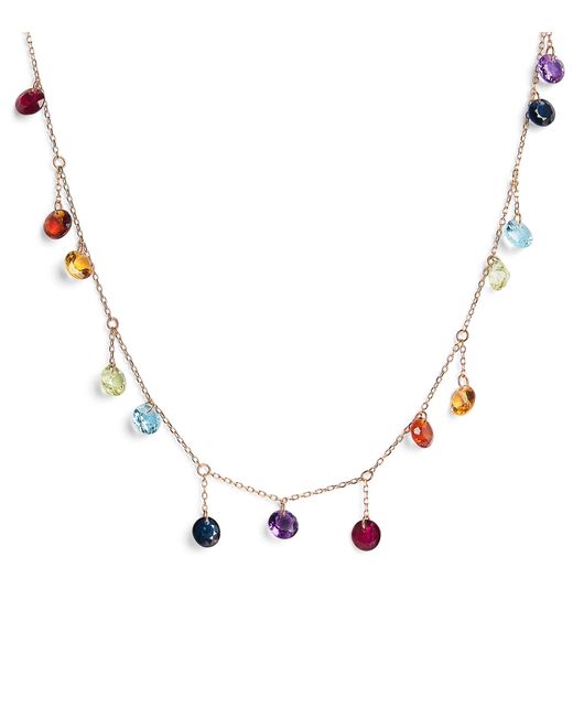 PERSÉE Metallic And Multicoloured Gemstone Fourteen Chakra Necklace
