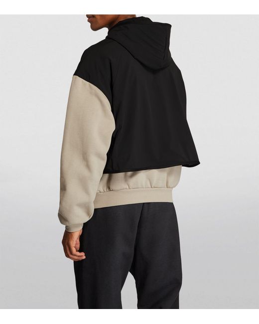 Fear Of God Black Layered Logo Hoodie for men
