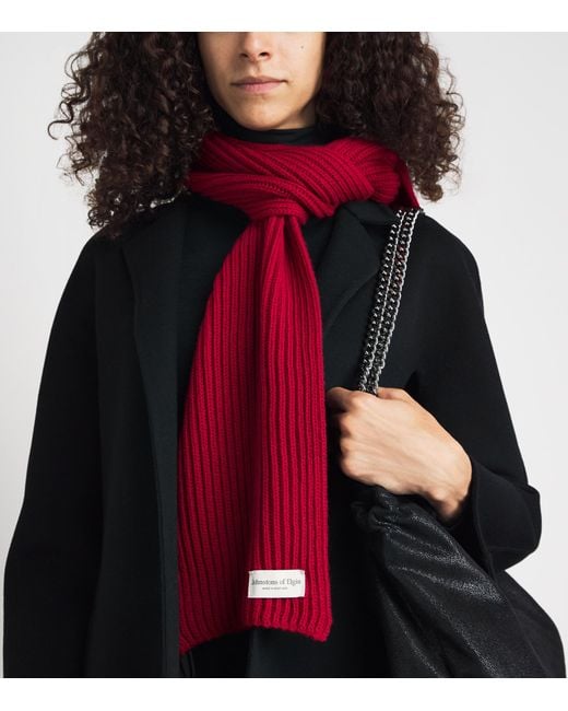 Johnstons Red Cashmere Lovat Scarf