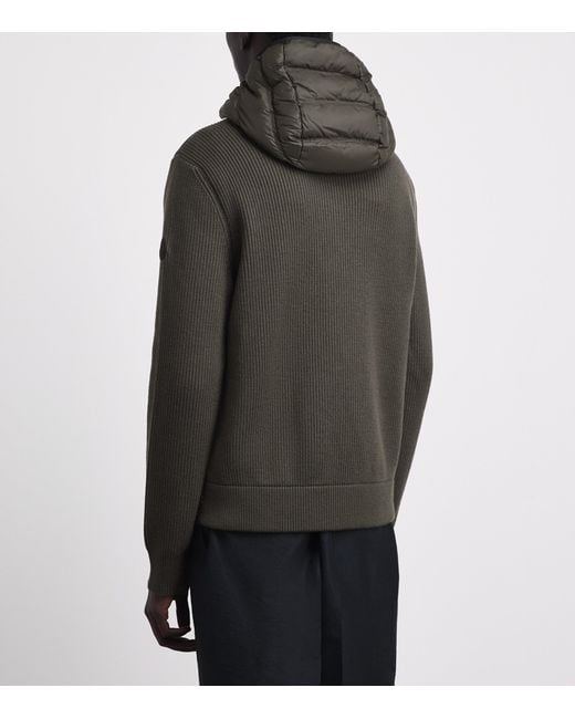 Moncler Gray Virgin Wool Down-Filled Hybrid Jacket for men