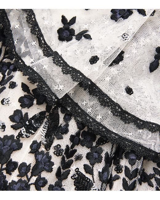 Needle & Thread White Round-Neck Adeline Maxi Dress