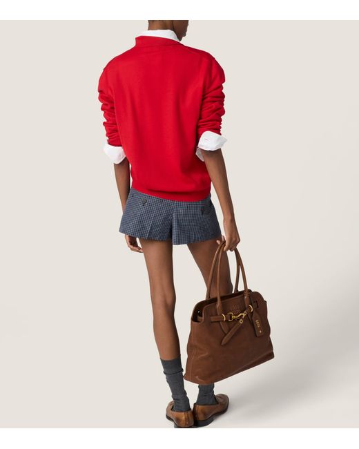 Miu Miu Red Wool Polo Sweater