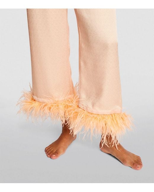 Sleeper Orange Feather-trim Party Pyjama Set