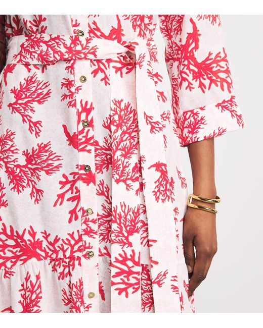 Heidi Klein Pink Silk Scala Maxi Shirt Dress