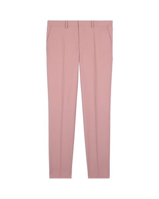 The Kooples Pink Wool-blend Straight Trousers for men