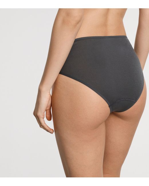 Hanro Gray Cotton Belen Midi Briefs