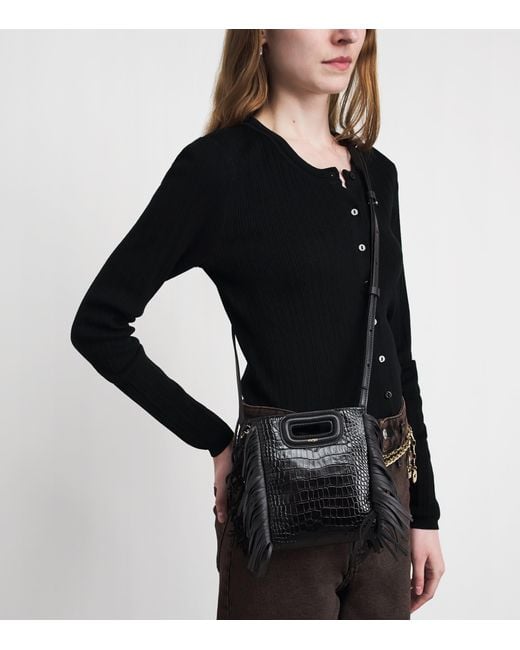 Maje Black Mini Leather M Cross-Body Bag