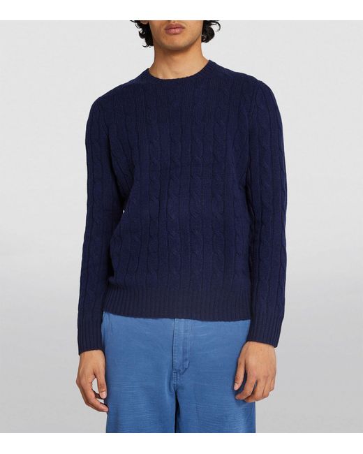 Polo Ralph Lauren Blue Cashmere Cable-knit Sweater for men