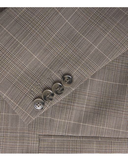 Maje Gray Wool-Blend Check Blazer