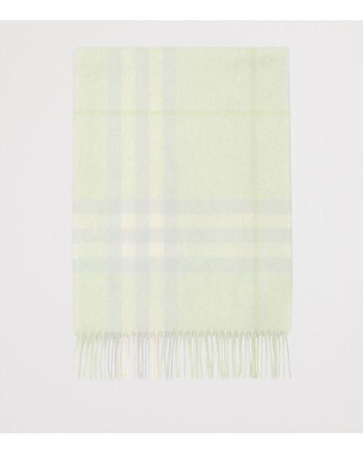 Burberry White Cashmere Check Scarf