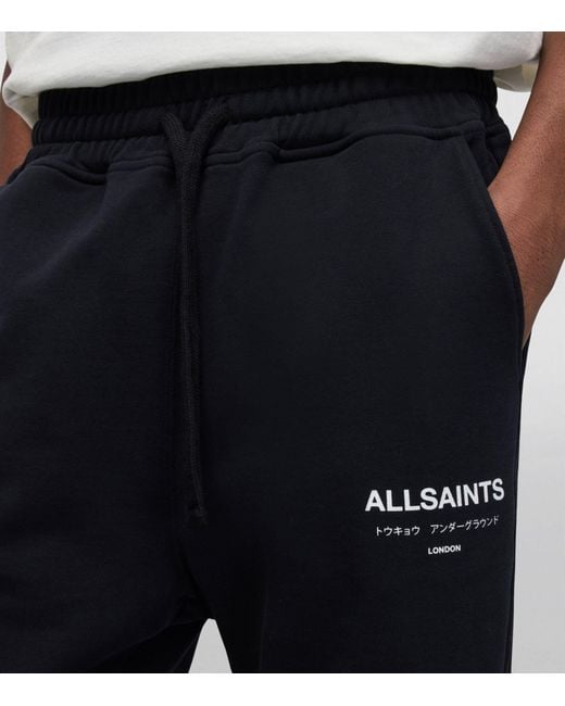 AllSaints Black Underground Sweatshorts for men
