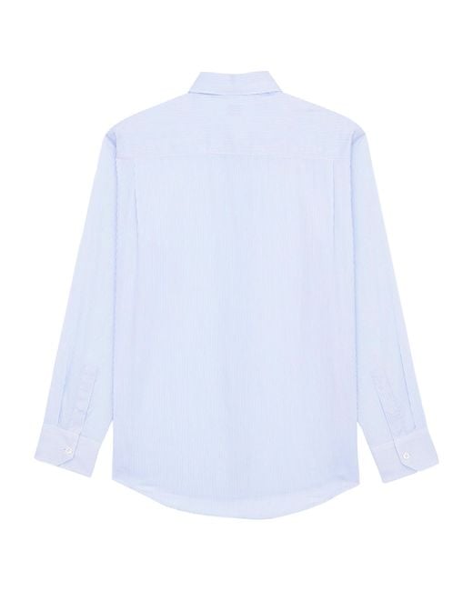 Saint Laurent White Stripe Cassandre Shirt for men