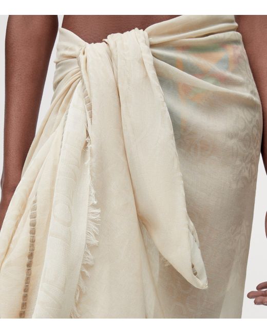 Loewe Natural X Paula's Ibiza Cotton Anagram Jacquard Pareo