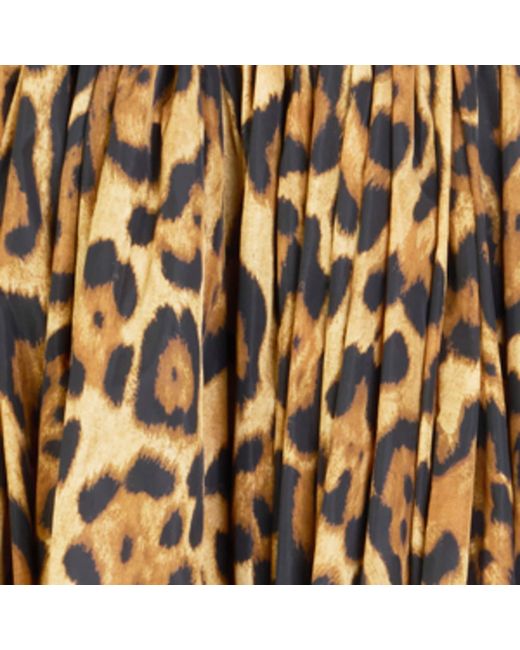 Alaïa Natural Leopard-Print Bubble Midi Skirt