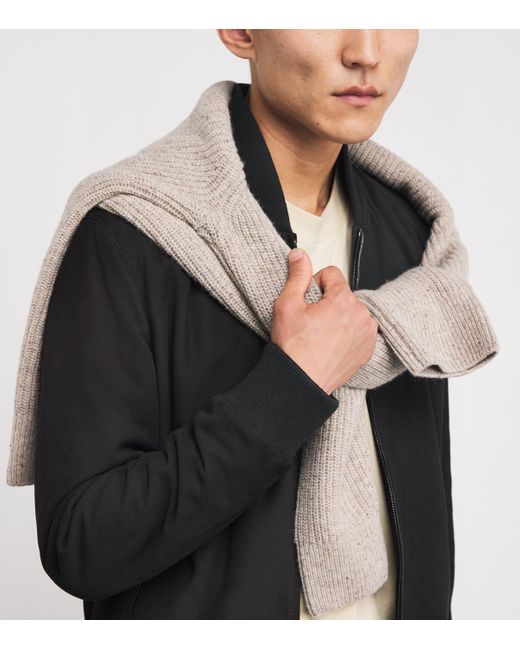 Brioni Black Wool Bomber Jacket for men