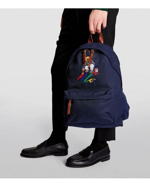 Polo Ralph Lauren Black Painting Polo Bear Backpack for men