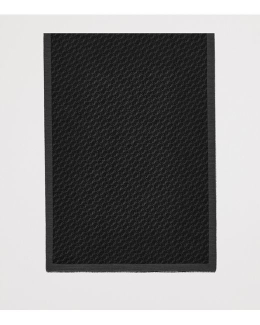 Saint Laurent Black Cashmere-Silk Monogram Scarf for men