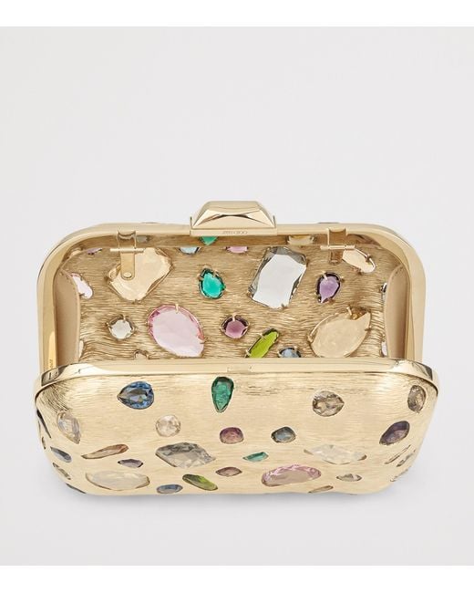 Jimmy Choo Natural Crystal-Embellished Cloud Clutch Bag