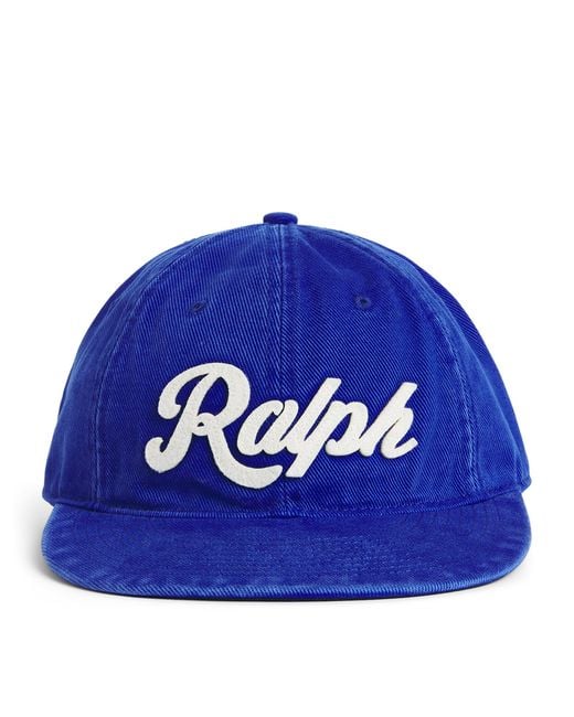Polo Ralph Lauren Blue Corduroy Script Baseball Cap for men