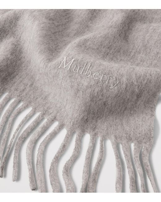 Mulberry Gray Small Merino Wool Scarf