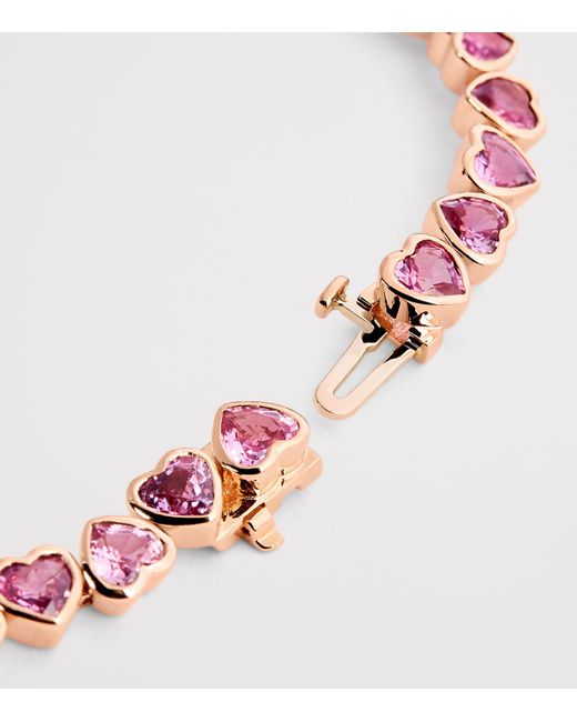 SHAY Pink And Sapphire Heart Tennis Bracelet