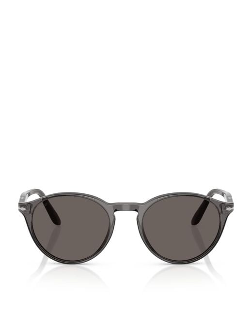 Persol Gray Po3092Sm Round Sunglasses for men