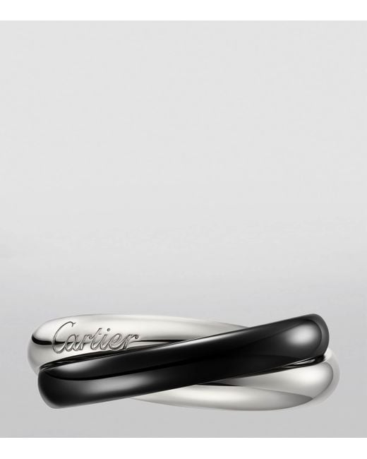 Cartier Black Medium And Ceramic Trinity Ring