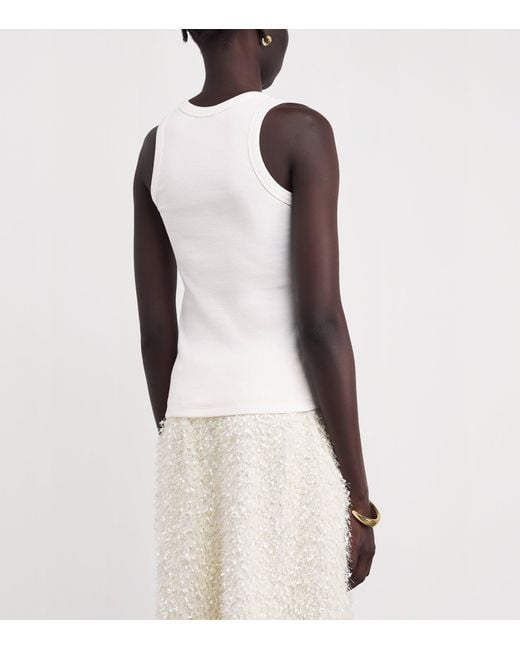 Joseph White Stretch-Cotton Yeux Tank Top