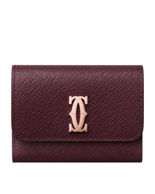 Cartier Purple Mini Leather C De Wallet