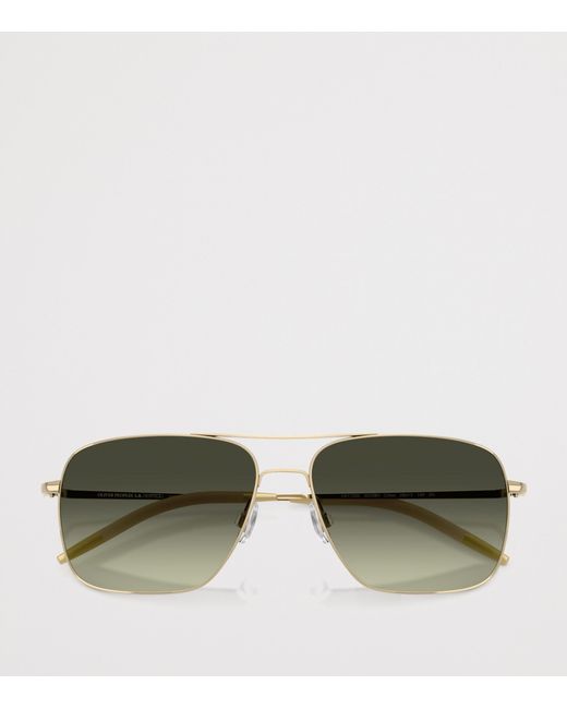 Oliver Peoples Green Clifton Rectangle Sunglasses for men
