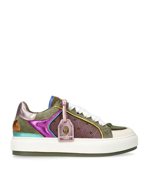 Kurt Geiger Pink Leather Southbank Tag Sneakers