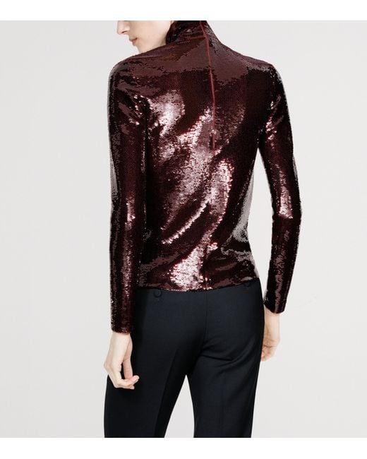 Tom Ford Purple Sequinned Rollneck Top