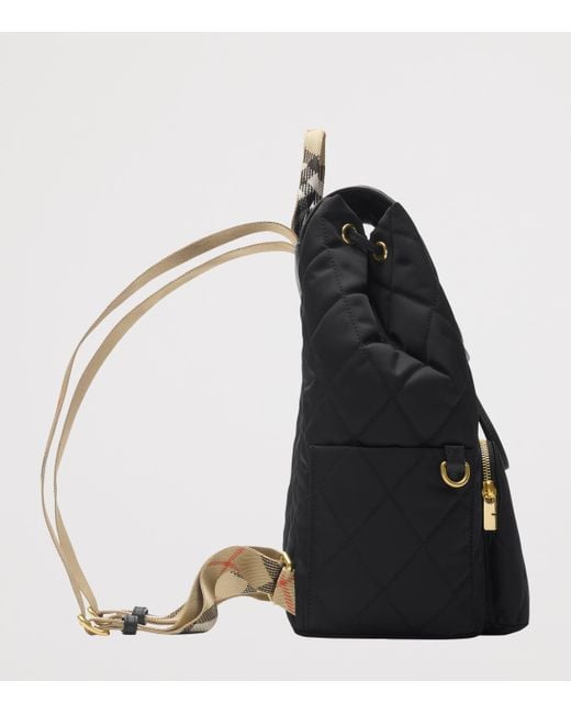 Burberry Black Quilted Horseshoe Backpack
