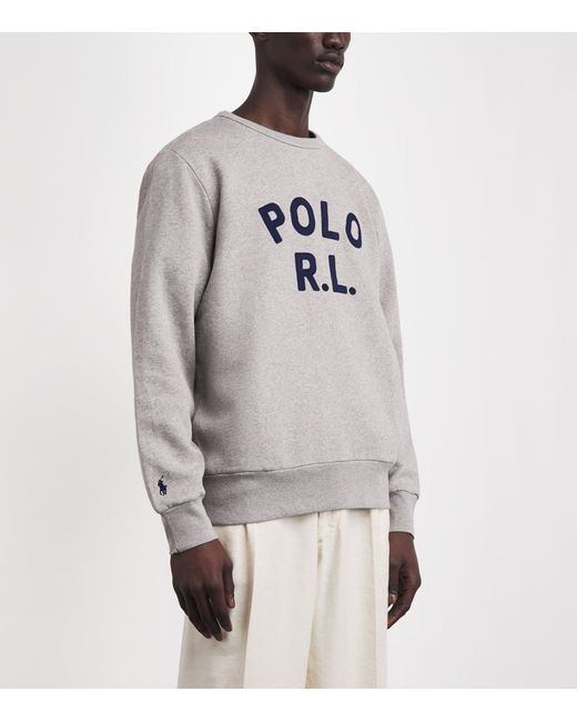 Polo Ralph Lauren Gray Cotton-Blend Logo Sweatshirt for men