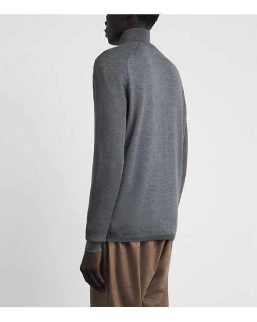 Sease Gray Wool Waffle-Knit Sweater