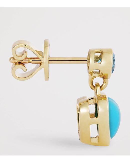 Emily P. Wheeler Blue And Topaz Heart Earrings