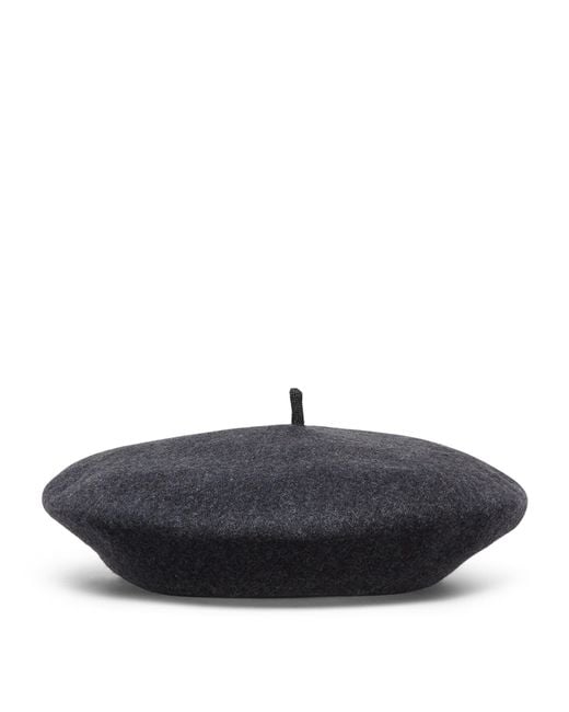 Brunello Cucinelli Black Wool Beret
