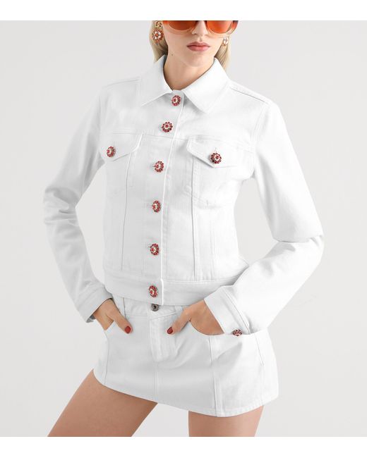 Dolce & Gabbana White Button-Detail Denim Jacket