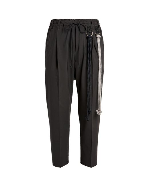 Song For The Mute Black Pleated Rope Trousers for men