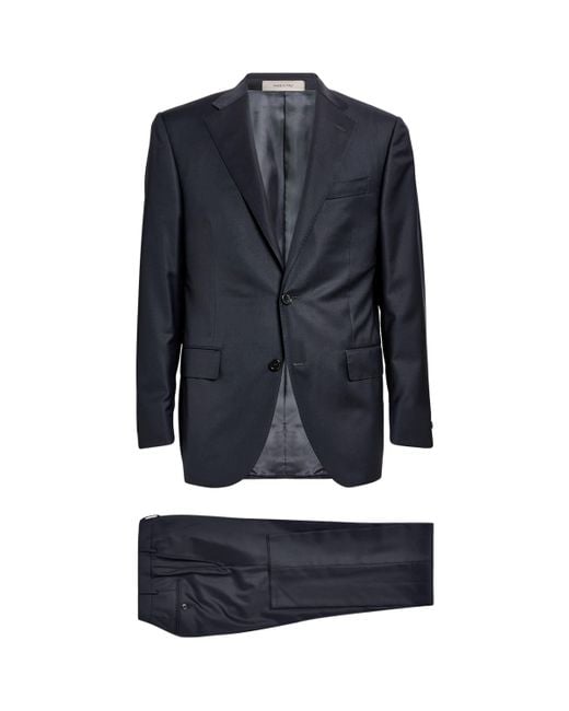 Corneliani Blue Virgin Wool 2-Piece Suit for men