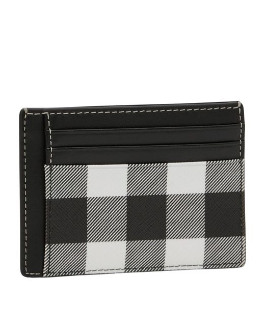 Burberry London Check Money Clip Card Case In Charcoal/black - Men