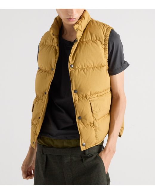 Prada Brown Down Cotton Gilet for men