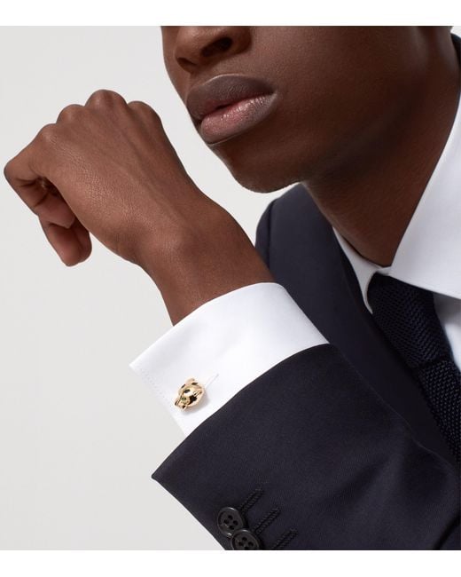 Cartier Metallic Tsavorite And Lacquer Panthère De Cufflinks for men