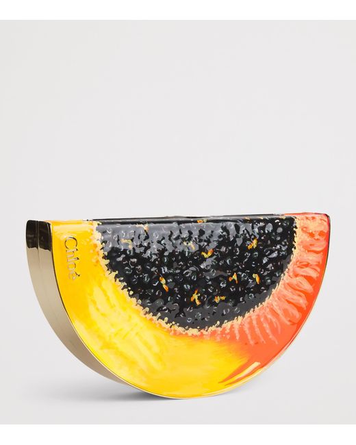 Chloé Orange Enamel Tropicus Papaya Minaudière Bag