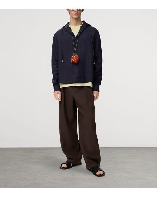 Loewe Brown X Paula's Ibiza Linen-Cotton Pleated Wide-Leg Trousers for men