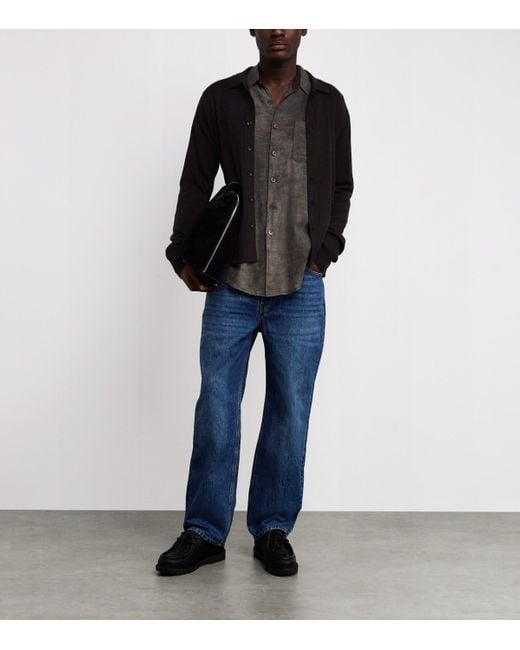 Rag & Bone Black Wool-Cashmere Button-Up Cardigan for men
