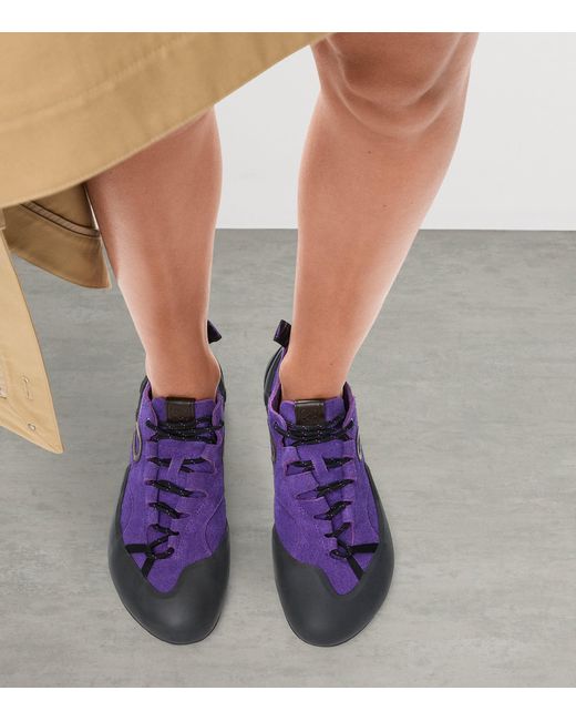 Loewe Purple Split Leather Grip Sneakers
