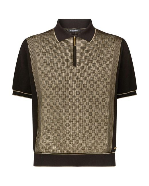 Stefano Ricci Chequered Polo Shirt in Black for Men | Lyst