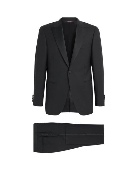 Canali Black Wool 2-Piece Tuxedo for men