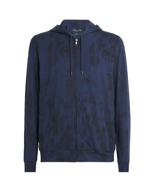 Derek Rose Blue Micro Modal Zip-Up Hoodie for men